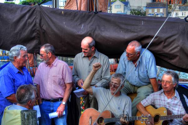 2011 Looe Lugger Regatta - Wreckers Sea Shanty men on FY7 Our Daddy - &copy; Ian Foster / fozimage